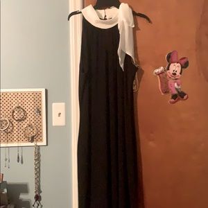 WHBM little black dress with white bow